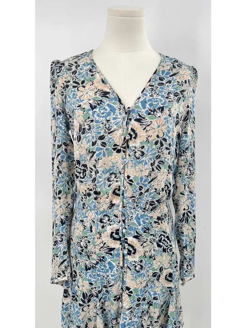Veronica Beard Riggins Floral Silk Mini Dress Flounce Hem 6